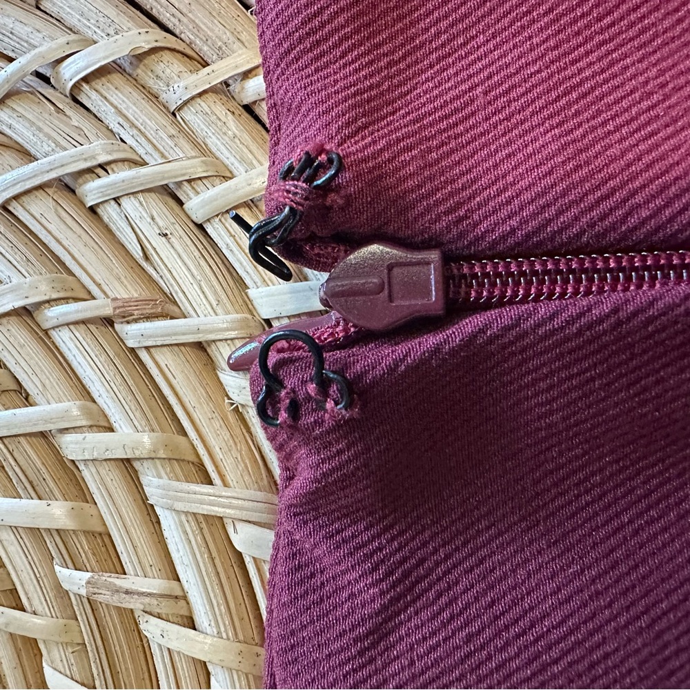 Free People Real Deal Slit Flare Stretch Pants Maroon Womens Large Boho - Picture 9 of 12